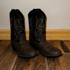SMOKY MOUNTAIN KIDS MONTEREY BROWN/BLACK ROUND TOE WESTERN BOOTS 1575C
